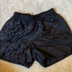 checker print athletic shorts